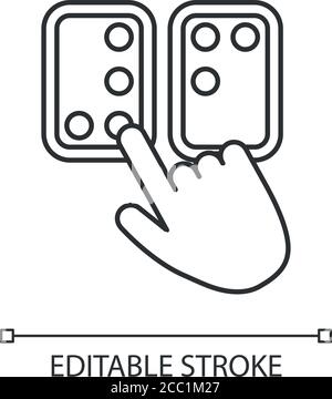 Icona lineare delle direzioni Braille Illustrazione Vettoriale