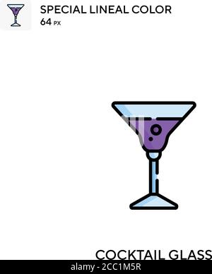 Bicchiere da cocktail icona vettoriale a colori speciali. Icone di vetro da cocktail per il vostro progetto aziendale Illustrazione Vettoriale