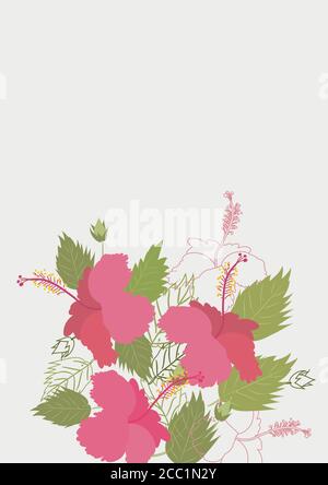 Modello floreale pulito con bouquet di fiori senza testo Illustrazione Vettoriale