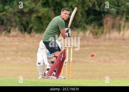 Steve Tilson, ex manager del Southend United Football Club, in occasione di una partita di cricket di beneficenza a Southchurch Park, Southend on Sea, Essex, Regno Unito Foto Stock