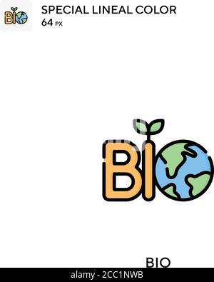 BIO icona vettore colore lineare speciale. Icone bio per il vostro progetto aziendale Illustrazione Vettoriale