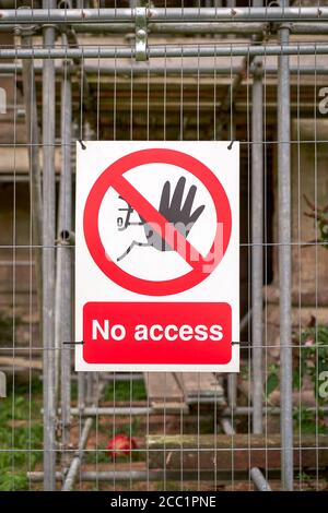 Nessun segnale di avviso di accesso Foto Stock