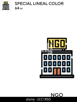 Icona vettore colore lineal speciale NGO. Icone ONG per il vostro progetto aziendale Illustrazione Vettoriale