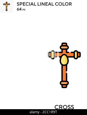 Icona vettore colore lineare Cross Special. Icone incrociate per il vostro progetto aziendale Illustrazione Vettoriale