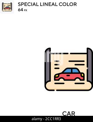 Icona vettore colore lineare speciale auto. Icone auto per il vostro progetto aziendale Illustrazione Vettoriale
