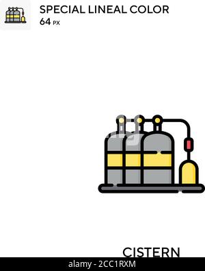 Cisterna icona vettore colore lineare speciale. Icone di cisterna per il vostro progetto di affari Illustrazione Vettoriale