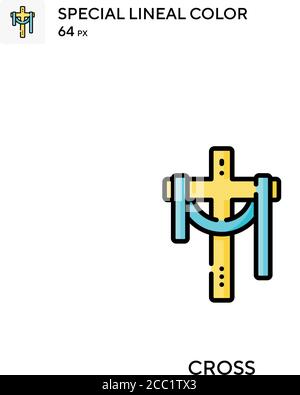 Icona vettore colore lineare Cross Special. Icone incrociate per il vostro progetto aziendale Illustrazione Vettoriale