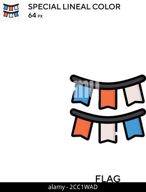 Flag icona vettore colore lineare speciale. Icone di flag per il vostro progetto di affari Illustrazione Vettoriale