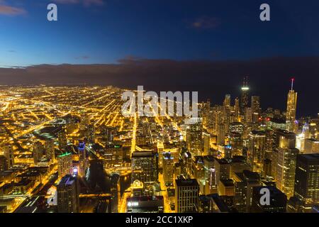 Stati Uniti d'America, Illinois, Chicago, vista da Willis Tower verso il lago Michigan Foto Stock