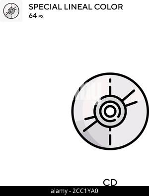 CD icona vettore colore lineare speciale. Icone CD per il vostro progetto aziendale Illustrazione Vettoriale