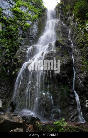 Germania, Baden Wuerttemberg, vista della cascata Burgbach Foto Stock