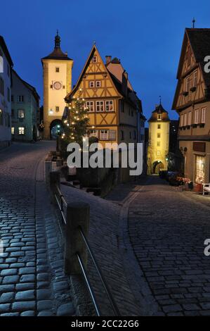 Germania, Rothenburg ob der Tauber, Sieber Tower, Ploenlein Foto Stock