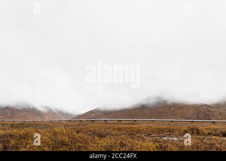 Stati Uniti d'America, Alaska, Trans Alaska Pipeline System lungo Brooks Range Foto Stock