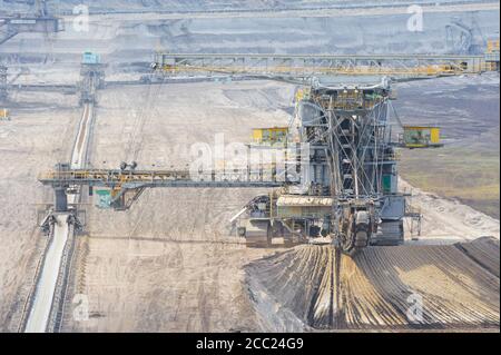 In Germania, in Sassonia, Schleenhain, vista di brown coal mining Foto Stock