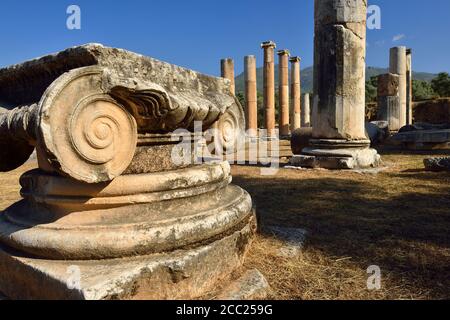 La Turchia, vista di Agora presso il sito archeologico di Nysa Foto Stock