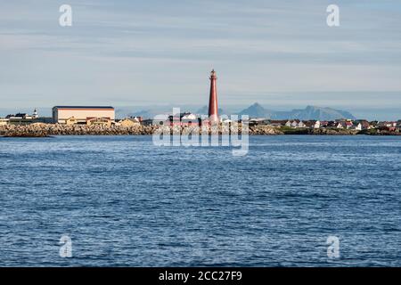 Norvegia, vista del faro di Oceano Atlantico Foto Stock