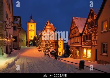 In Germania, in Baviera, la vista della torre di Sieber e torre Kobolzeller durante il periodo invernale Foto Stock