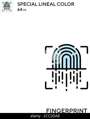 Impronta icona vettore colore lineare speciale. Icone di impronte digitali per il tuo progetto aziendale Illustrazione Vettoriale