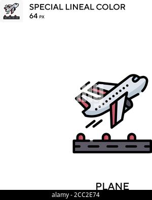 Icona del vettore di colore lineare Plane Special (piano speciale). Icone di piano per il vostro progetto di affari Illustrazione Vettoriale