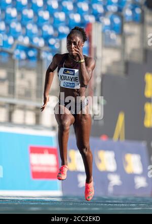 Lisa Marie KWAYIE (Neukoellner SF) Action, Preliminary run femminile di 100m, su 08.08.2020 campionati tedeschi di atletica 2020, dal 08.08. - 09.08.2020 a Braunschweig/Germania. Â | utilizzo in tutto il mondo Foto Stock