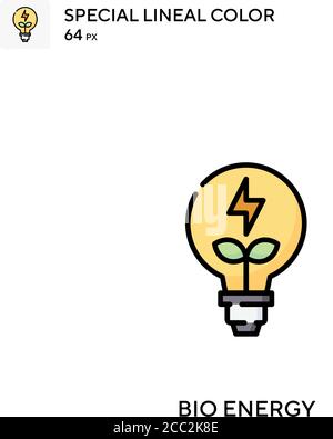 BIO ENERGY icona vettore colore lineare speciale. Icone di bioenergia per il vostro progetto aziendale Illustrazione Vettoriale