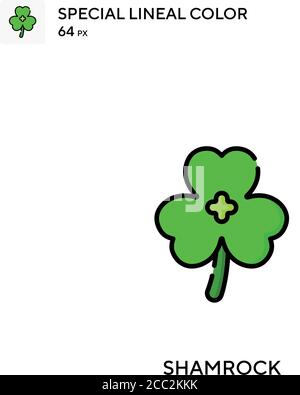 Shamrock icona vettore colore lineare speciale. Icone Shamrock per il vostro progetto aziendale Illustrazione Vettoriale