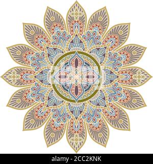 Motivo del motivo Mandala Art Ornament Design elemento Illustrazione Vettoriale