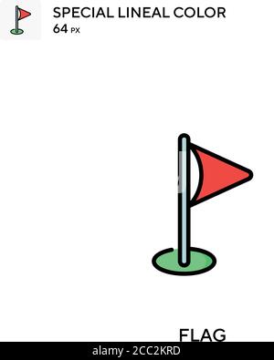 Flag icona vettore colore lineare speciale. Icone di flag per il vostro progetto di affari Illustrazione Vettoriale