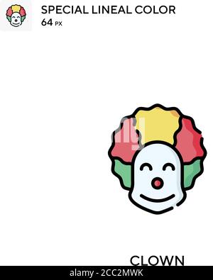 Clown icona vettore di colore lineare speciale. Icone clown per il vostro progetto di affari Illustrazione Vettoriale