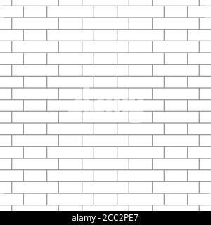 Motivo senza giunture per muratura. Aspetto semplice di sfondo brick bond. Design in muratura cruciforme. Illustrazione vettoriale monocromatica senza interruzioni. Illustrazione Vettoriale