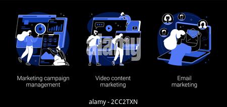 Illustrazioni vettoriali astratte per il monitoraggio e l'analisi delle campagne. Illustrazione Vettoriale