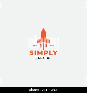 semplice razzo per l'avvio logo icona di design Illustrazione Vettoriale
