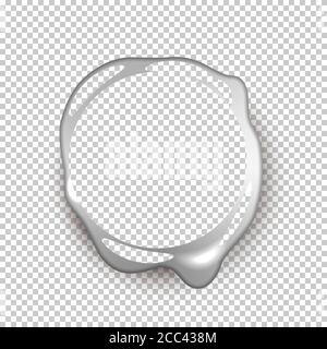 Guarnizione in cera d'argento brillante e brillante con spazio vuoto per un design isolato su sfondo trasparente. Etichetta retrospettiva del segnale di sicurezza di approvazione del vettore. Qualità Illustrazione Vettoriale