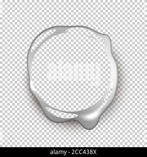Guarnizione in cera d'argento brillante e brillante con spazio vuoto per un design isolato su sfondo trasparente. Etichetta retrospettiva del segnale di sicurezza di approvazione del vettore. Qualità Illustrazione Vettoriale