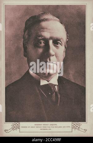 Herbert Henry Asquith, primo conte di Oxford e Asquith (1852 – 1928), generalmente noto come H. Asquith, è stato uno statista britannico e politico liberale Foto Stock