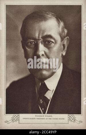 Thomas Woodrow Wilson (1856 – 1924) è stato un politico, un avvocato e un accademico americano, che dal 1913 è stato presidente del 28th degli Stati Uniti Foto Stock