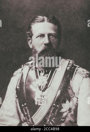 Federico III (1831 – 1888) fu imperatore tedesco e re di Prussia per novantanove giorni nel 1888, anno dei tre imperatori. Nota in modo informale come ' Foto Stock