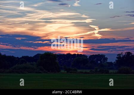 Tramonto a Linden Limmer Hannover Germania Foto Stock