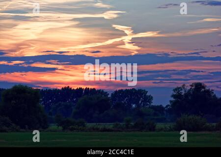 Tramonto a Linden Limmer Hannover Germania Foto Stock