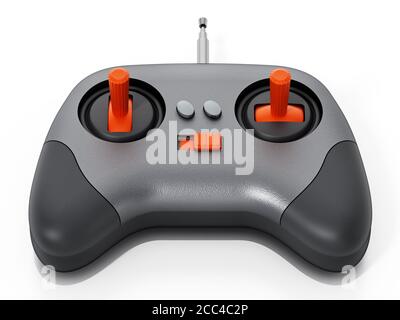 Controller radio di un modello di auto o aereo. Illustrazione 3D. Foto Stock