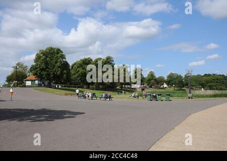 Visualizza Promenade Park, Maldon, Essex. Il parco è stato aperto nel 1895. Foto Stock