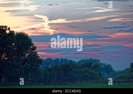 Tramonto a Linden Limmer Hannover Germania Foto Stock