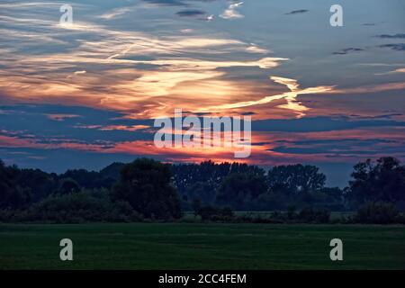 Tramonto a Linden Limmer Hannover Germania Foto Stock