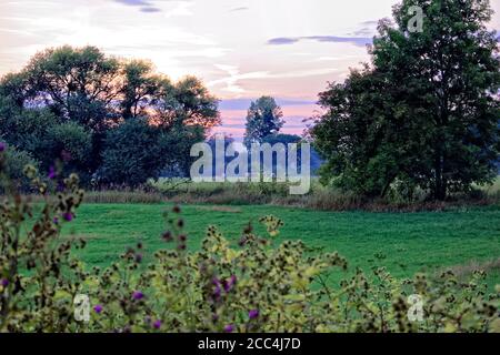 Tramonto a Linden Limmer Hannover Germania Foto Stock