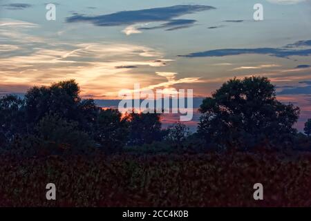 Tramonto a Linden Limmer Hannover Germania Foto Stock