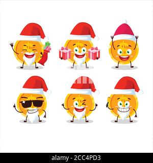 Emoticon Babbo Natale con cartoni animati a gettoni Illustrazione Vettoriale