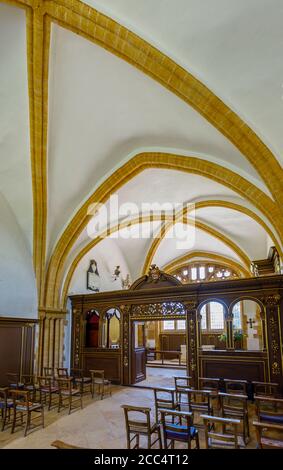 L'interno della Cappella presso l'Abbazia di Forde, un edificio storico vicino a Chard, Somerset, Inghilterra sud-occidentale, un ex monastero cistercense Foto Stock