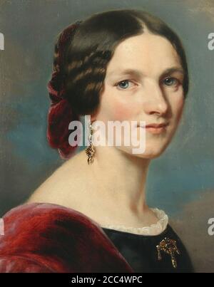 Winterhalter Franz Xavier - Ritratto di una donna nobile - Scuola tedesca - 19 ° secolo Foto Stock