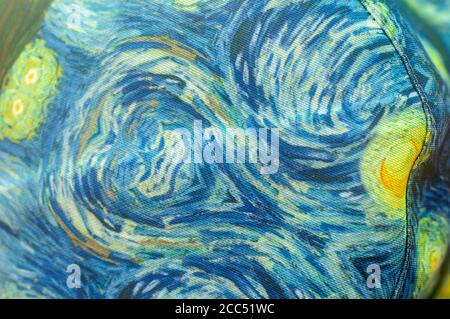 Omaggio a Starry Starry notte e van Gogh in verde e acquamarina Foto Stock