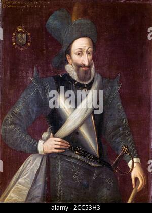 Re Enrico IV di Francia (1553-1610), anche Enrico III di Navarra, ritratto a modo di Jacob Bunel, 1592 Foto Stock